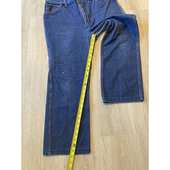 Vintage Wrangler Western Jeans Gold Embroidered Sz 34x26 Unisex Adult 80s Aztec - Picture 8 of 9